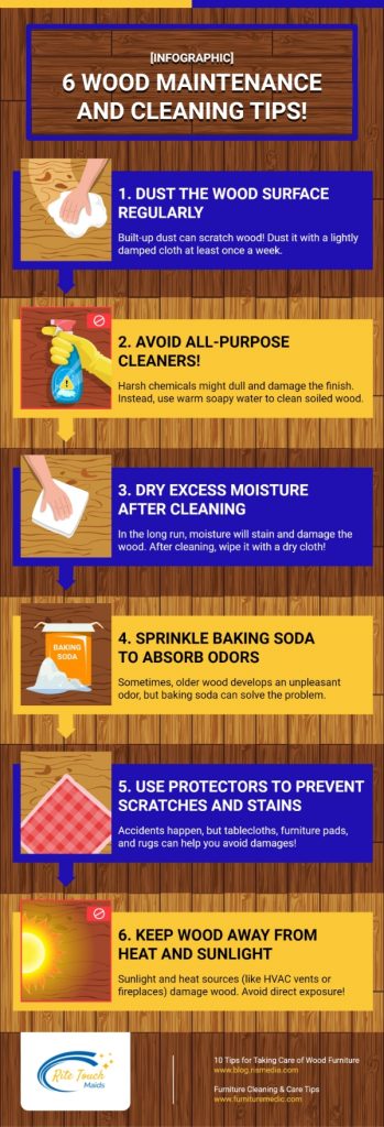 Rite Touch Maids - [Infographic] 6 Wood Maintenance And Cleaning Tips!