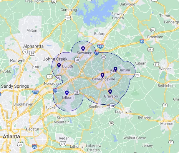 house cleaners lawrenceville ga map